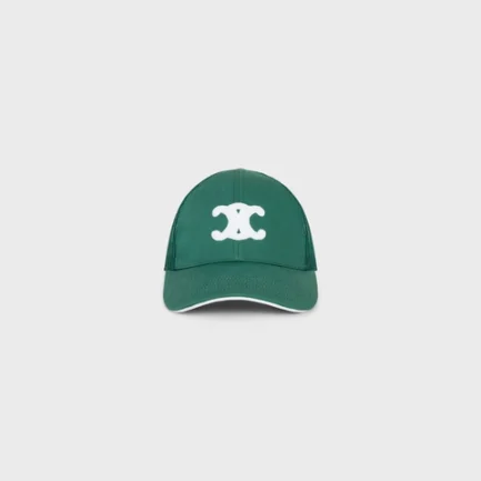 CELINE BASEBALL CAP IN COTTON DARK GREEN WHITE