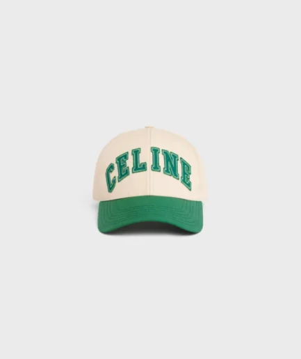 CELINE COLLEGE BASEBALL CAP IN COTTON CREAM