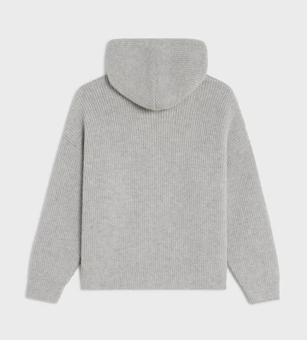 CELINE HOODED SWEATER IN RIBBED WOOL