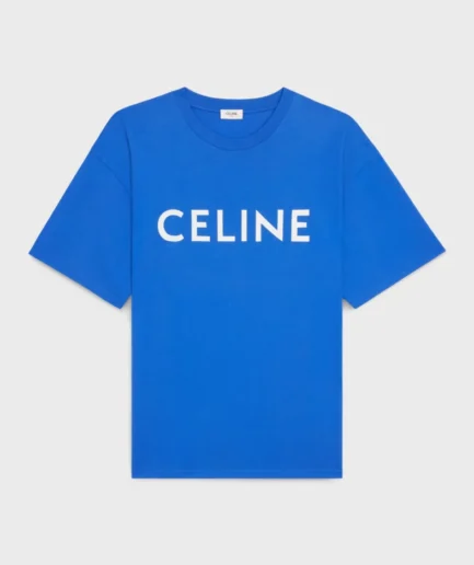 CELINE LOOSE T-SHIRT IN COTTON JERSEY BLUE