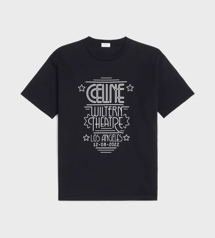 CELINE WILTERN T SHIRT IN COTTON JERSEY BLACK