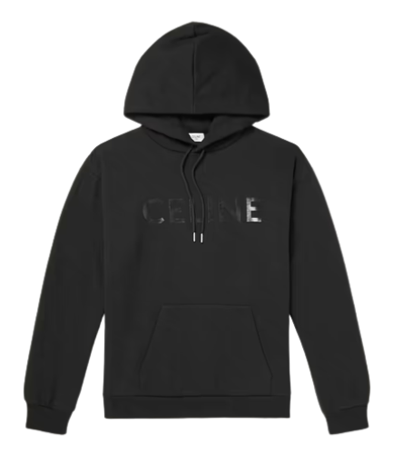 Celine Homme Logo Print Cotton Jersey Hoodie