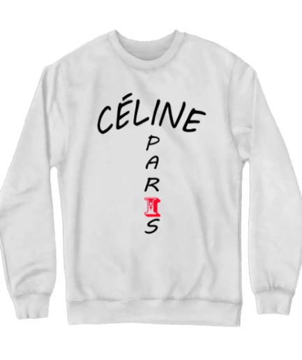 Celine Paris White And Black Logo Sweatshirts