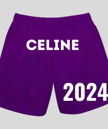 Celine Purple Embroidered Pull On Short