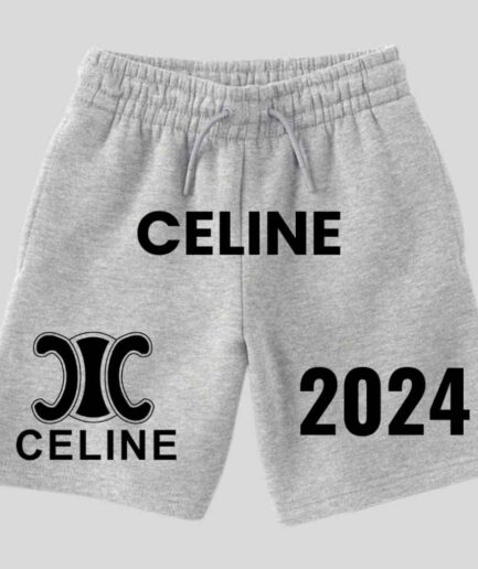 Celine Shorts Grey Sweat Logo Outfit