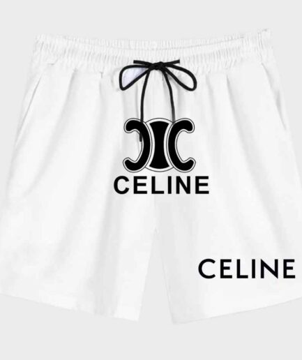 Celine Shorts White Logo