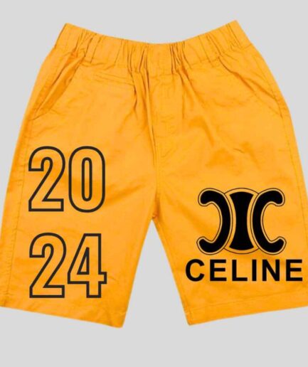 Celine Shorts Yellow 2024 Logo