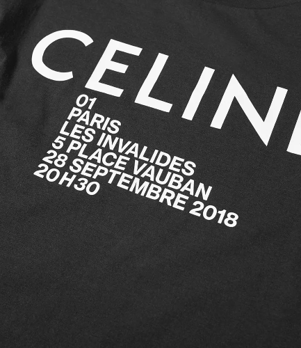 Celine Show Address Crew Neck Tee Black