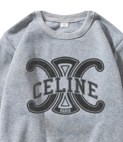 Celine Triomphe Logo Printed Gray Sweatshirts