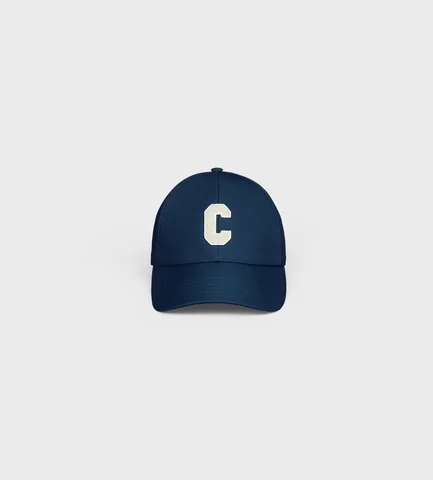 INITIAL BASEBALL CAP IN COTTON MARINE