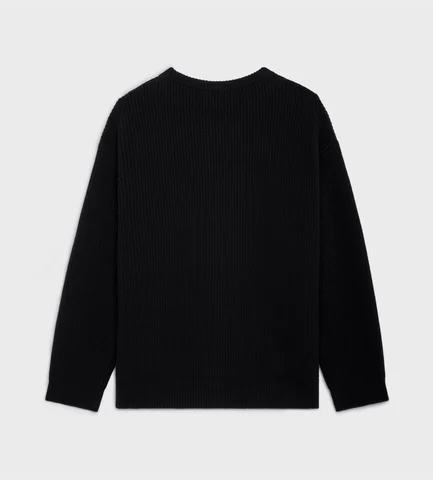 OVERSIZED CELINE SWEATER IN RIBBED WOOL BLACK