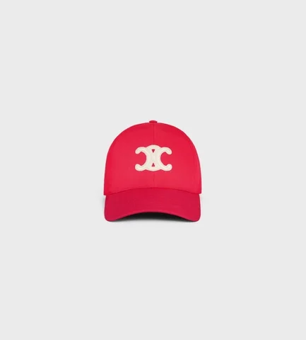 TRIOMPHE BASEBALL CAP IN COTTON ROUGE VIF